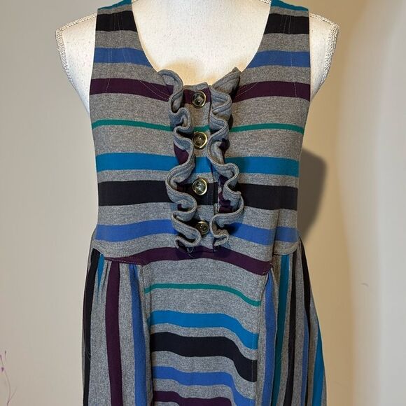 Marc By Marc Jacobs bold Stripe Mini Dress Womens Size Medium button front. - Picture 4 of 12